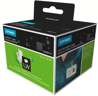 фото Этикетки картонные DYMO Writer для бэйджей, 106 мм x 62 мм, 250 штук Рулон, (1 шт/уп) (S0929110), фото 1