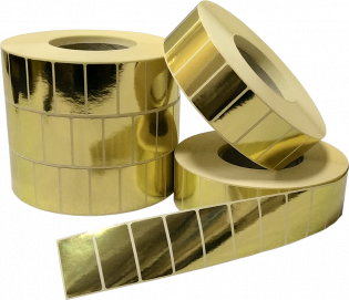 фото Термотрансферные этикетки 45 мм х 25 мм, MET-GOLD, втулка 76, стоимость за 5 рулонов