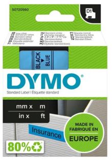 фото Картридж с виниловой лентой D1 для принтеров DYMO Label Manager, пластик, черный шрифт, 24 мм х 7 м Синий, (5 шт/уп) (DYMO53716), фото 1