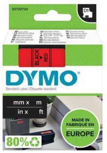 фото Картридж с виниловой лентой D1 для принтеров DYMO Label Manager, пластик, черный шрифт, 12 мм х 7 м Красный, (5 шт/уп) (DYMO45017), фото 1
