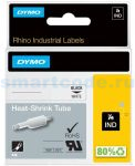 Картридж с термоусадочной трубкой для принтеров DYMO Rhino, черный шрифт, 1.5 м x 6 мм Белый (DYMO18051)