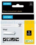 Картридж c виниловой лентой для принтеров DYMO Rhino, черный шрифт, 5.5 м x 9 мм Белый (DYMO18443)